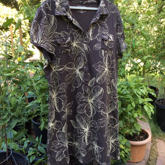 Sonoma petit dress brown tone cotton blend - Picture 1 of 4